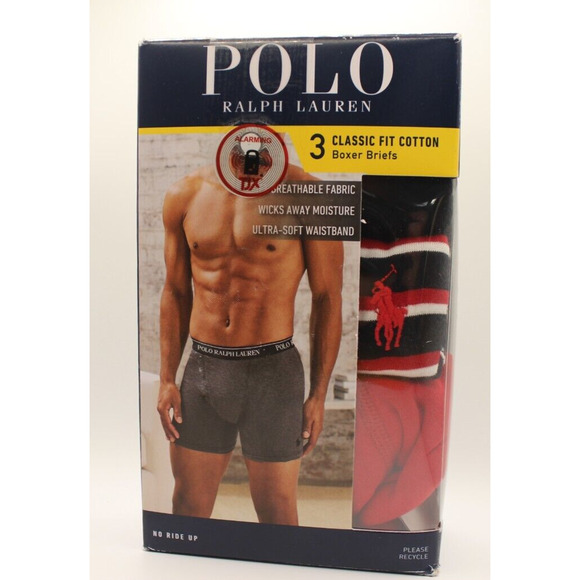 POLO Ralph Lauren Size L 3 Pack CLASSIC FIT COTTON Boxer Briefs Multipack - Picture 1 of 8